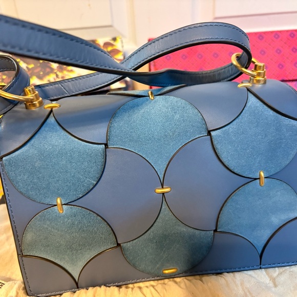 Tory Burch Blue and Gold Crossbody Bag - Picture 3 of 4